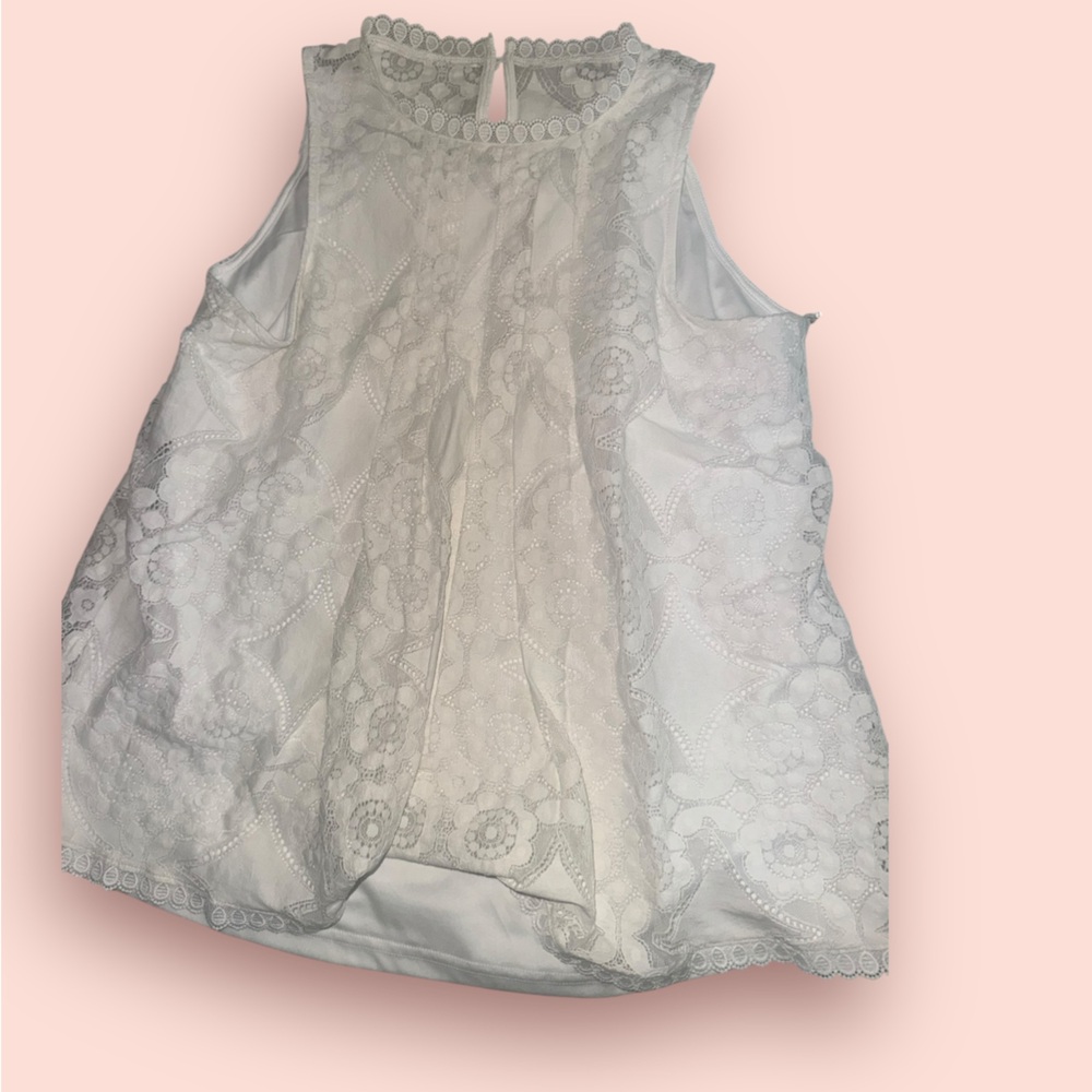 Doe & Rae White Lace Blouse